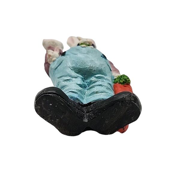Vintage Resin Rabbit Bunny Dad & Babies 6" Figurine Easter Hand Painted Spring - Picture 6 of 9